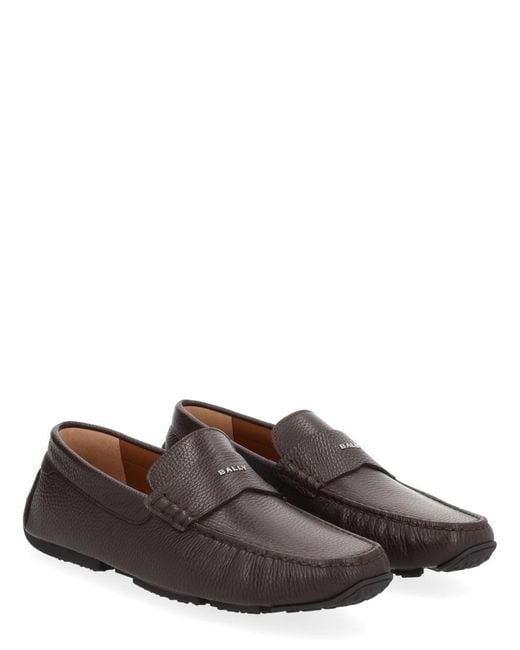 Bally Brown Leather Loafers for men