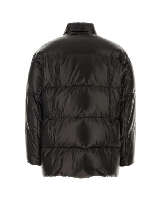 Prada Black Nappa Leather Down Jacket for men
