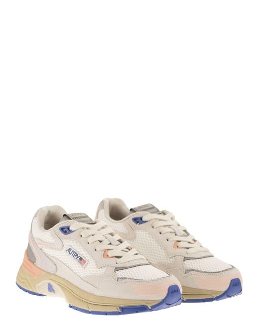 Autry White Hyperway Low Mesh/Suede Wht/Peach Pnk
