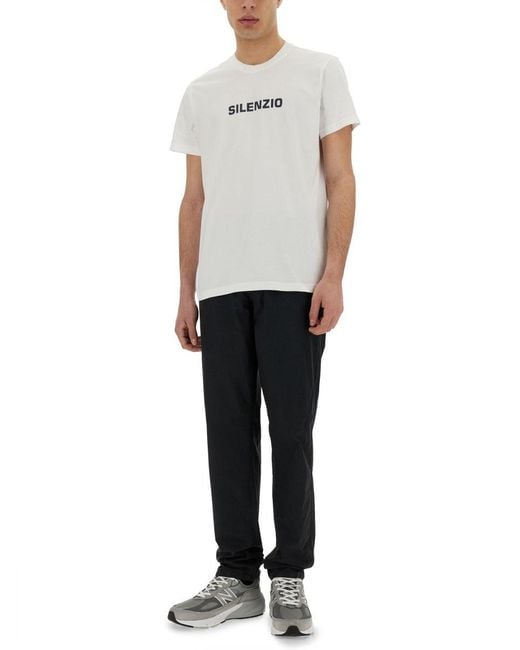 Aspesi White Graphic Crew Neck T-Shirt for men