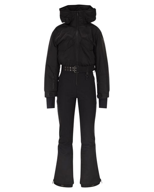 Moncler Black Padded Ski Suit With Hood