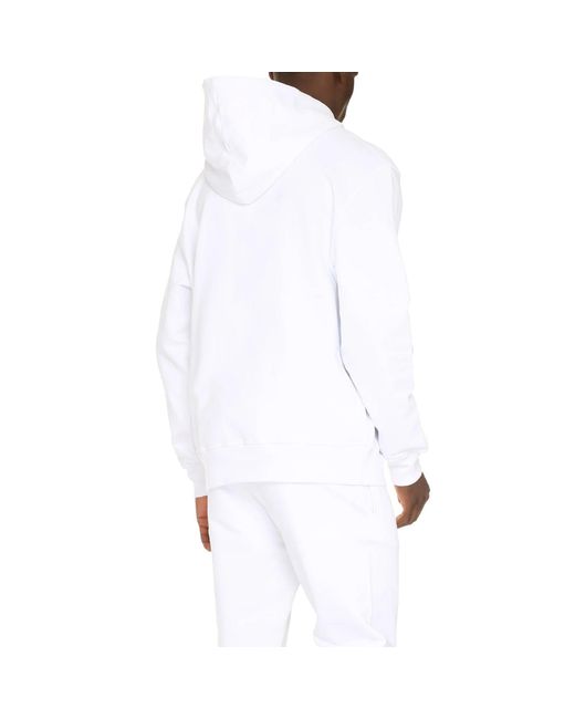 Alexander McQueen White Hooded Cotton Logo Sweatshirt for men