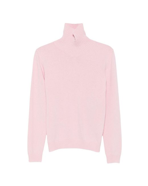 Jil Sander Pink Wool Turtle-Neck Sweater