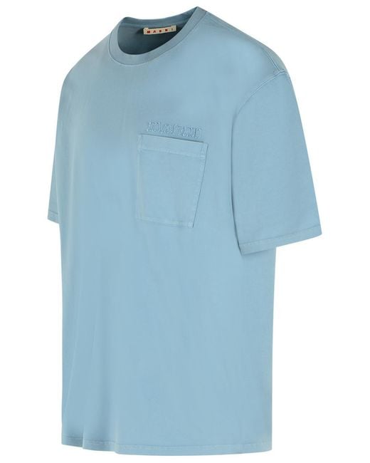 Marni Blue Light Cotton T-Shirt for men
