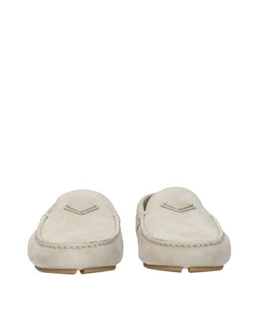 Prada Natural Suede/Pumice Loafers