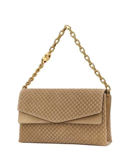Gucci Multicolor Beige Suede Large Shoulder Bag