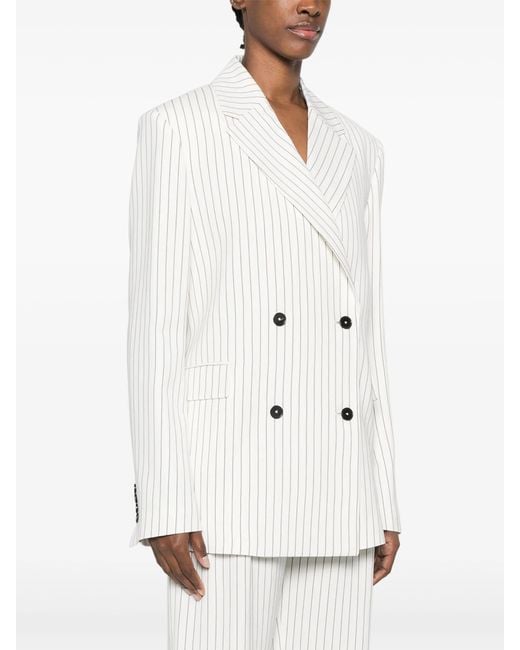 Loulou de Saison White Double-Breasted Jacket Clothing