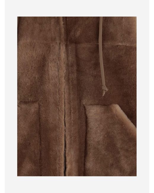 Blancha Brown Shearling Reversible Jacke