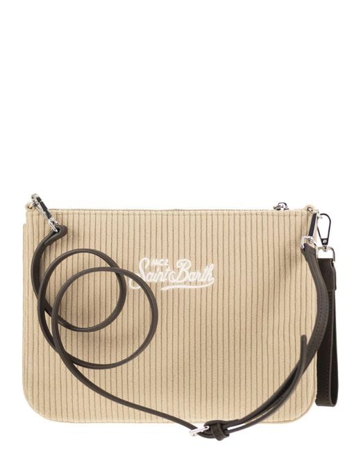 Mc2 Saint Barth Natural Parisienne Corduroy Clutch Bag
