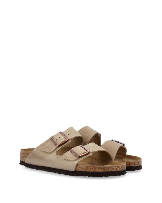 Birkenstock White Arizona Oiled Leather Sandals