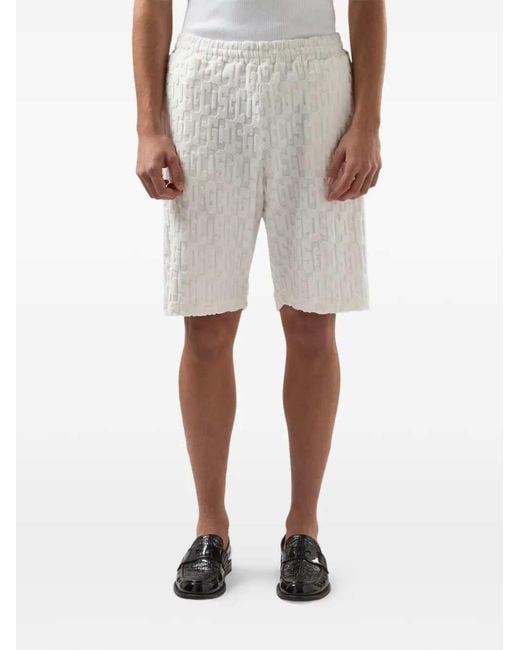 Gcds White Monogrammed Shorts