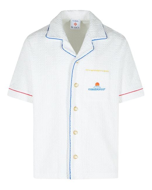 Camicia A Maniche Corte di Casablanca in Blue da Uomo