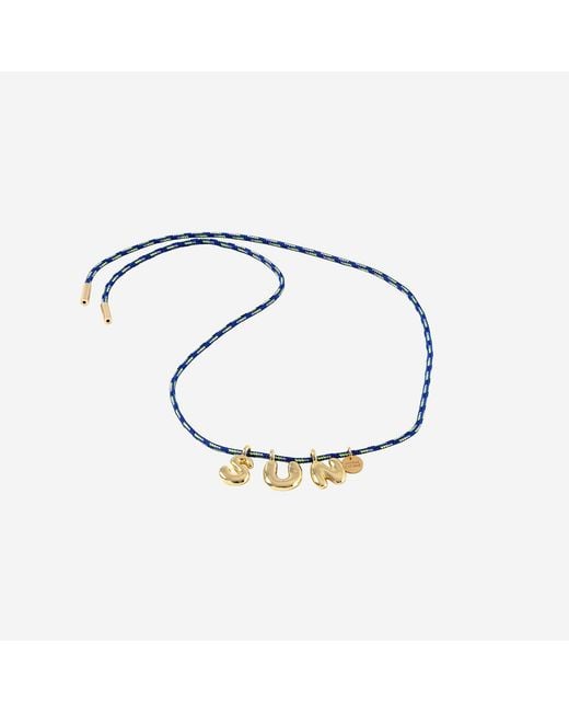 Sorbet Island Blue Fabric And Metal Bracelet
