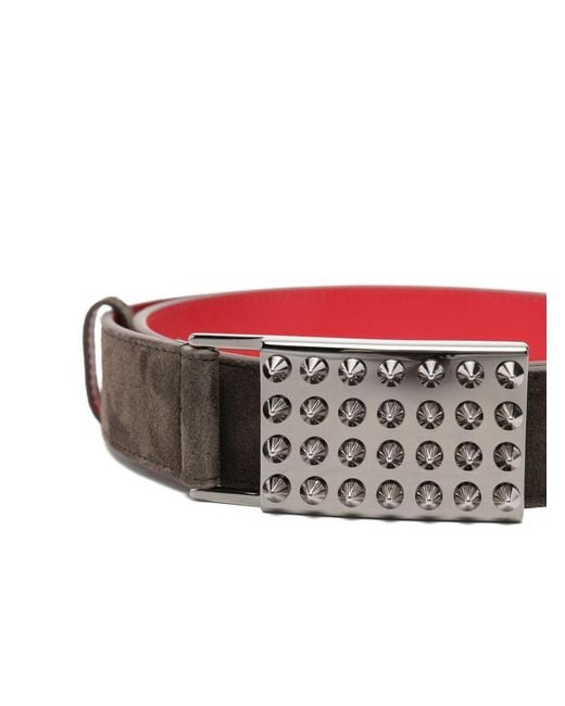 Christian Louboutin White Funky Leather Belt for men