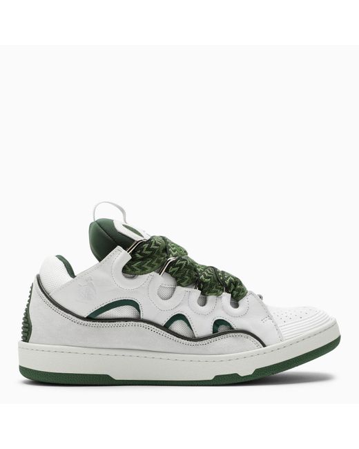 Lanvin White/green Curb Sneakers in Gray for Men | Lyst