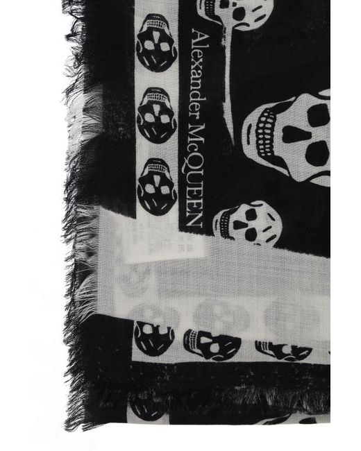 Alexander McQueen Slashed Skull Sjaal in het Black