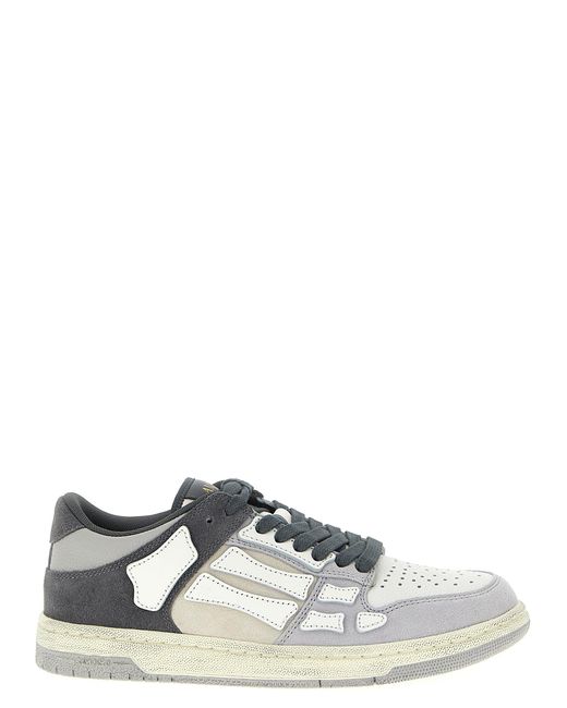 Amiri Gray 'Distressed Skel Top Low' Sneakers for men