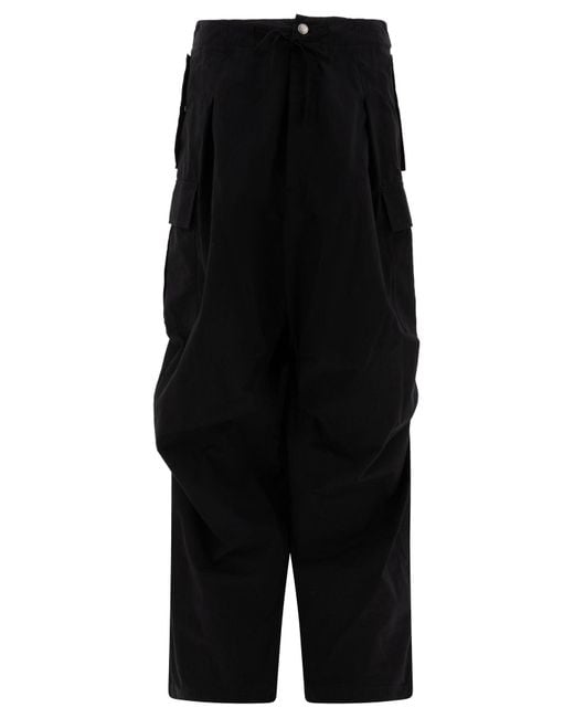 Pleated Cargo Trousers Nero-Uomo di Alexander McQueen in Black da Uomo