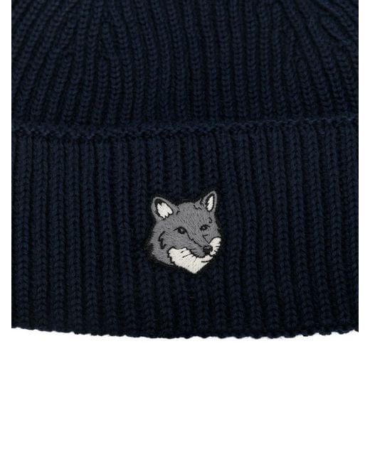 Maison Kitsuné Green Fox Head Large Beanie for men