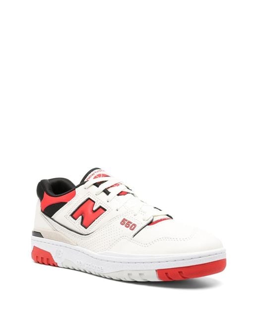 New Balance White '550' And Low Top Sneakers With Logo And Contrasting Details for men