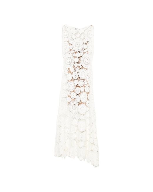 Self-Portrait White Crochet Maxi Dress