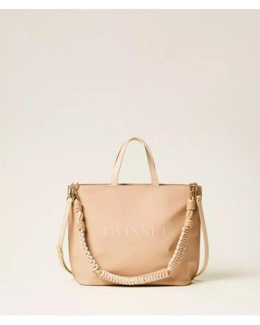 Twinset Natural Shopper With Logo