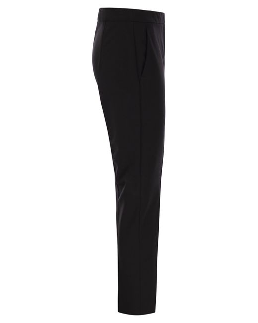 Max Mara Black Pegno Viscose Jersey Trousers