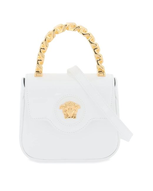Patent Leather 'La Medusa' mini bolso Versace de color White