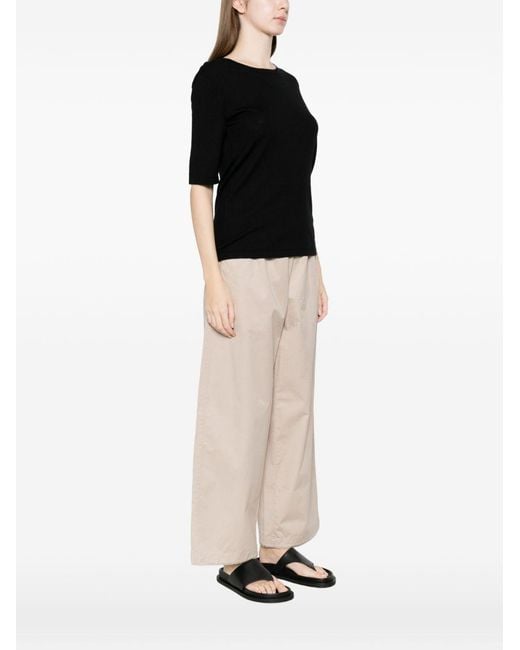 Soft Goat Black Short Sleeves Top
