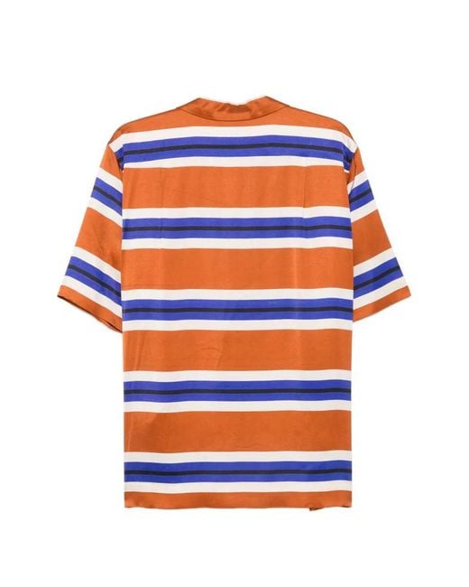 Dries Van Noten Blue Striped Shirt Decorated With Beads