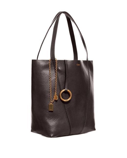 Chloé Black Medium Dark Spin Tote Bag