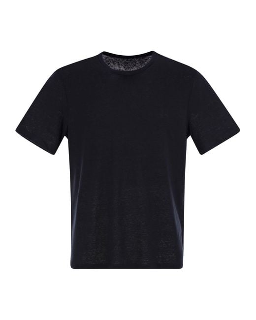 Majestic Black Crew-Neck And Short-Sleeved T-Shirt for men