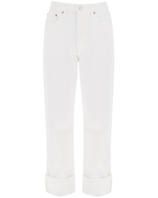 Agolde Ca Rechte Been Jeans Met Een Laag Stijging Fran in het White
