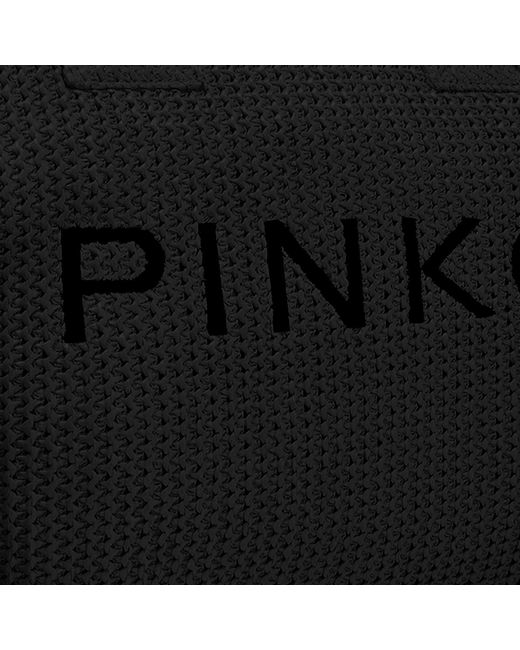 Pinko Black Shopping Bag Raffia