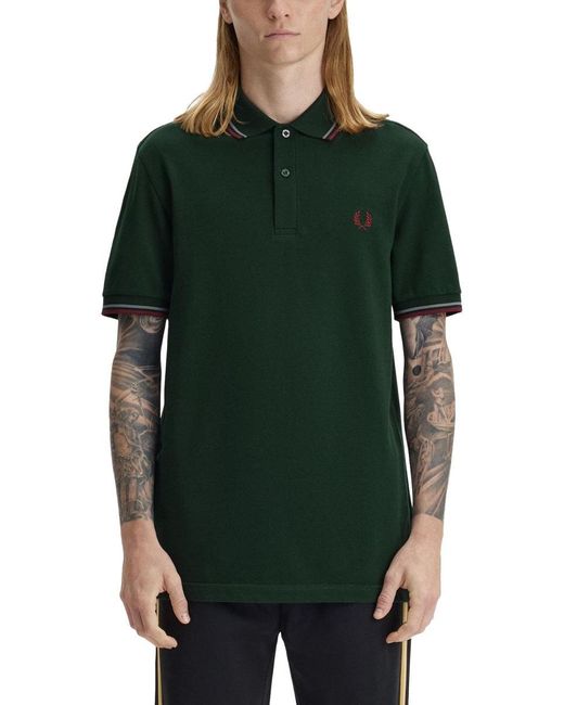 Fred Perry Green Polo With Logo