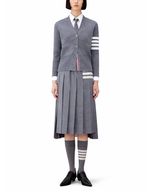 Thom Browne Gray V-neck Cardigan for men