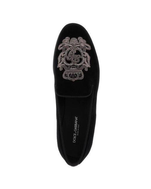 Dolce & Gabbana Velvet Sladers in Black für Herren