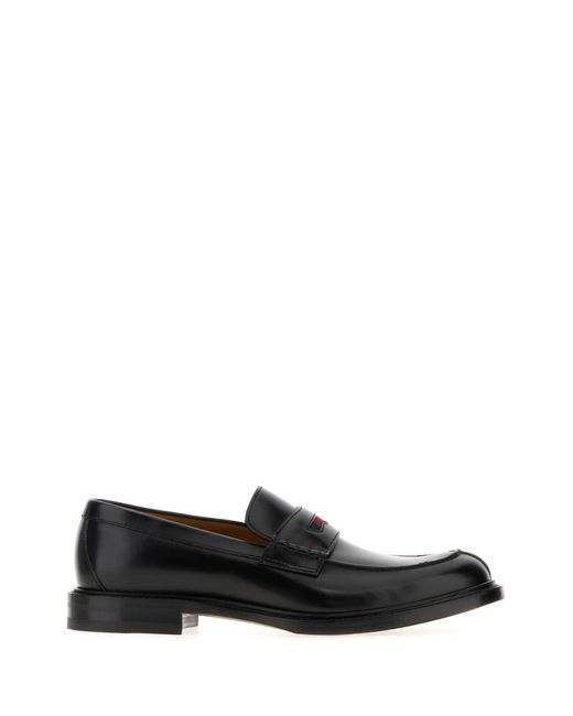 Gucci Black Leather Loafers for men