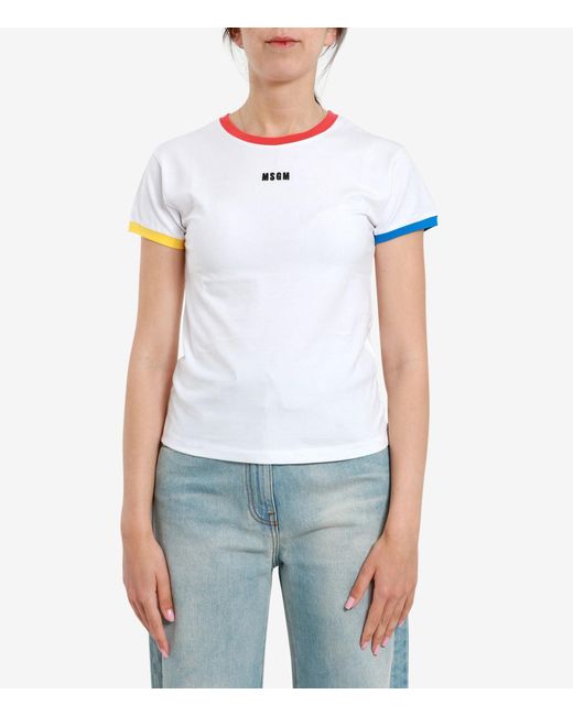 MSGM White T Shirts And Polos