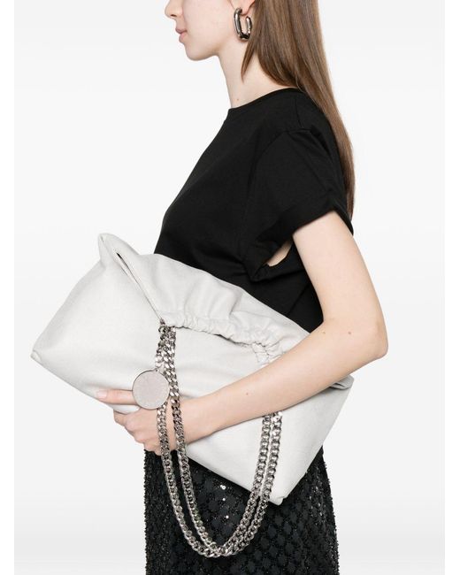 Stella McCartney White Falabella Drawstring Medium Tote