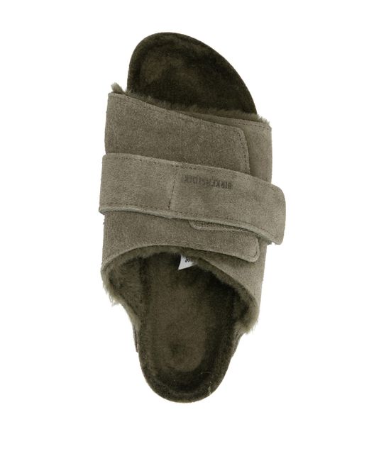 Birkenstock Kyoto Shearling Tijm, Suede Leer/nubuck in het Green