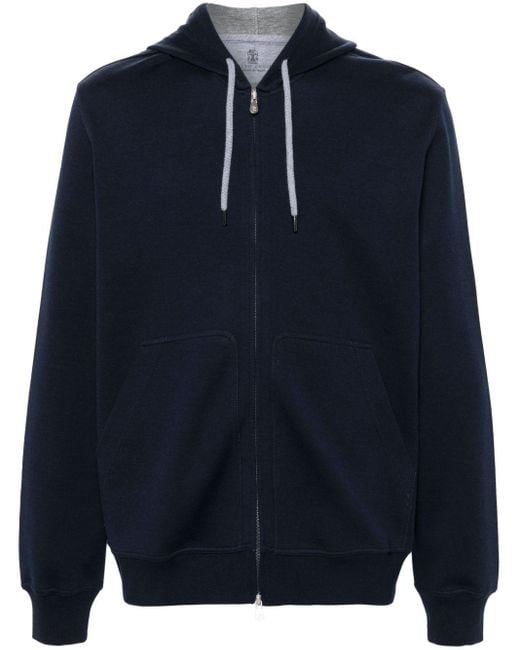 Brunello Cucinelli Blue Zip-Throughs for men
