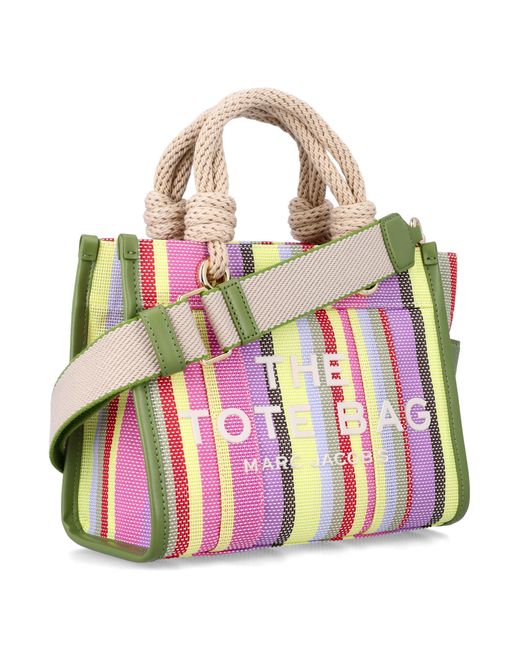 Marc Jacobs Pink The Tote Bag Small Striped
