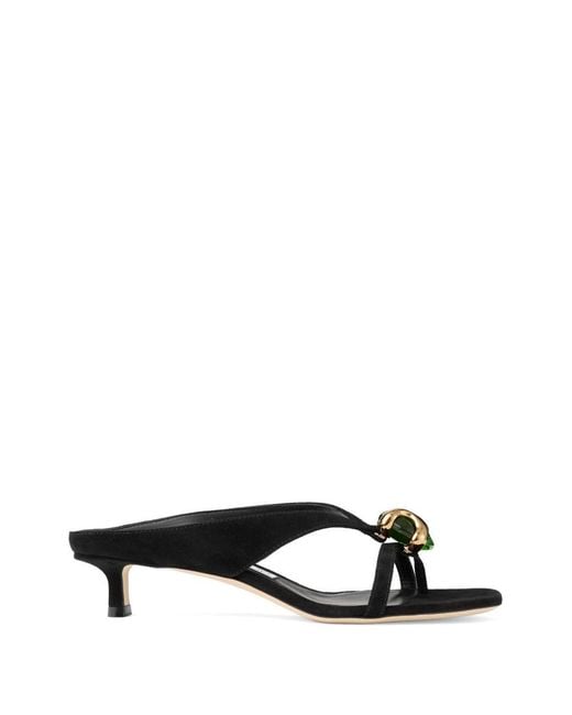 Jimmy Choo White Emeri Suede Leather Sandals