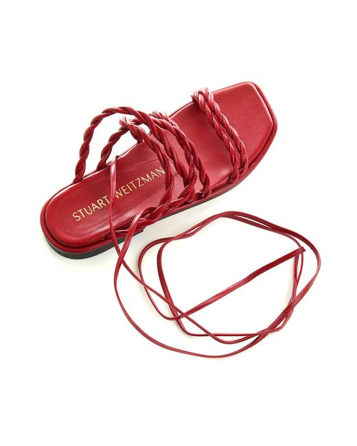 Stuart Weitzman Red Calypso Gladiator Sandals