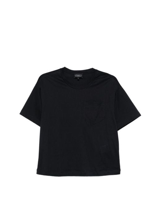 Emporio Armani Black Logo Cotton T-Shirt