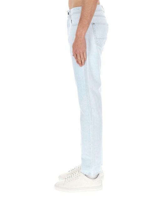 Stone Island White Cotton Slim-Fit Jeans for men