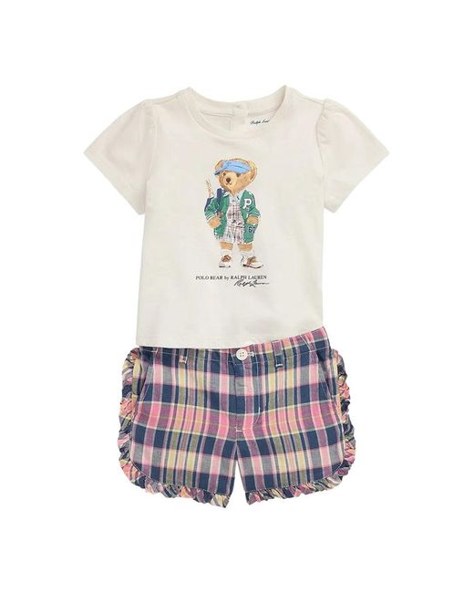 Polo Ralph Lauren White T Shirt With Shorts Set
