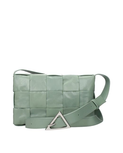 Bottega Veneta Green Cassette Crossbody Bags/Sage Leather