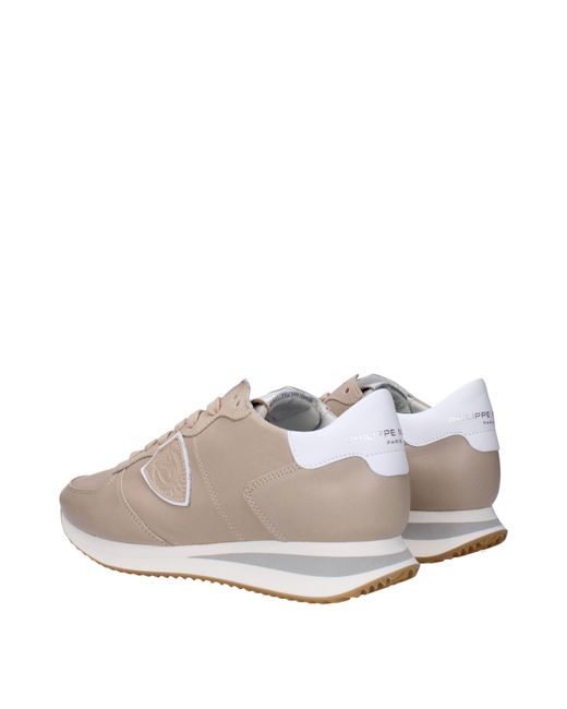 Sneakers de modelo Philippe TRPX Beige de cuero para mujer Philippe Model de color Gray